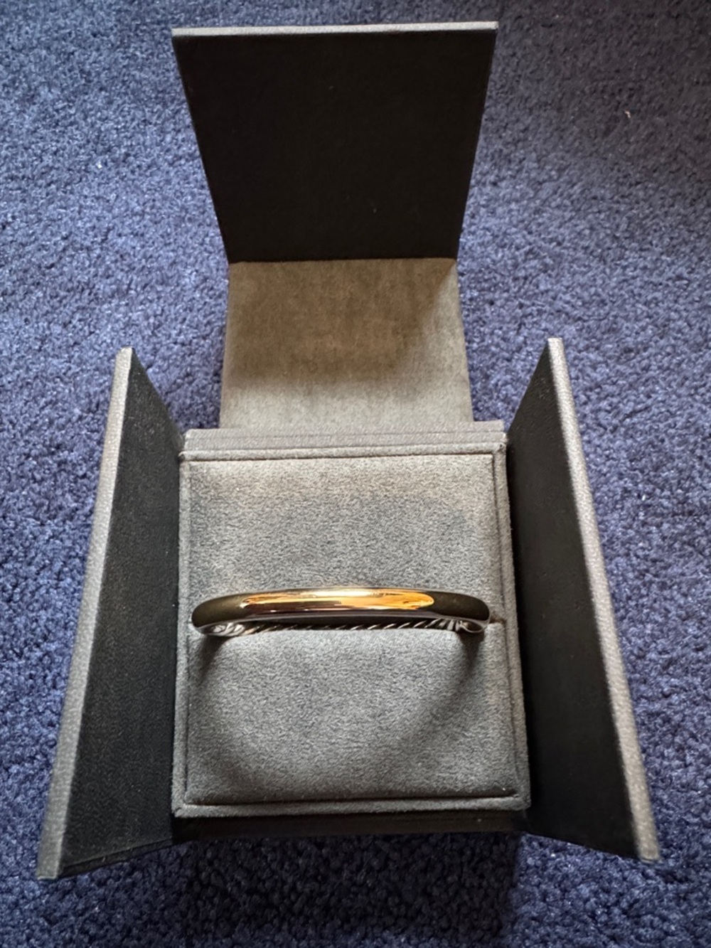 David Yurman Two-Tone Cable Bracelet with Gold Accent